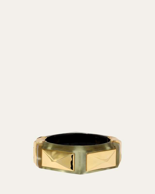 Luminous Lucite Armor Hinge Bracelet